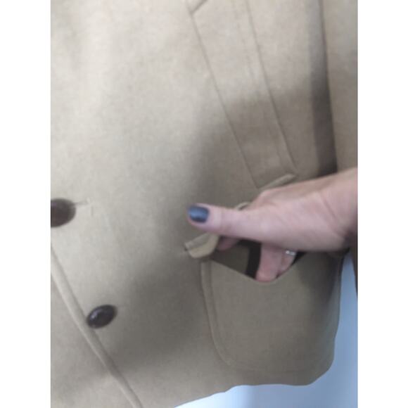 Pendleton Men’s Wool Car Coat 44 Tan Mid Length Button Front Jacket VTG 90s USA - Picture 8 of 13
